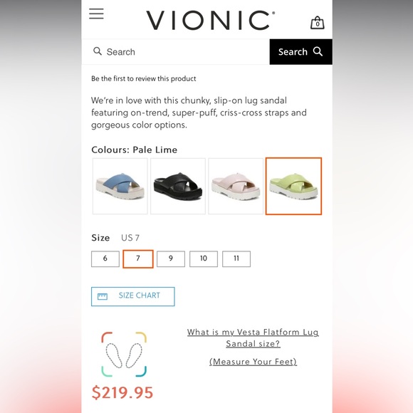 VIONIC VESTA FLATFORM LUG SANDAL